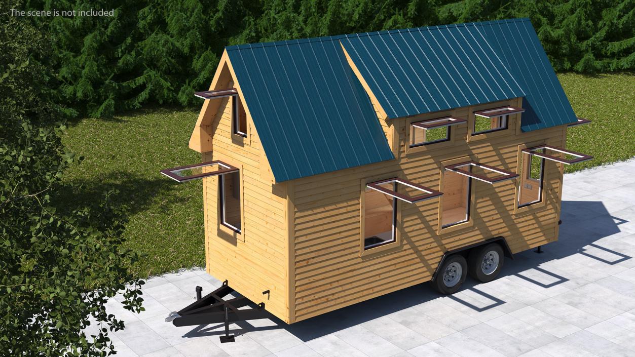 3D Tiny House Rigged for Cinema 4D