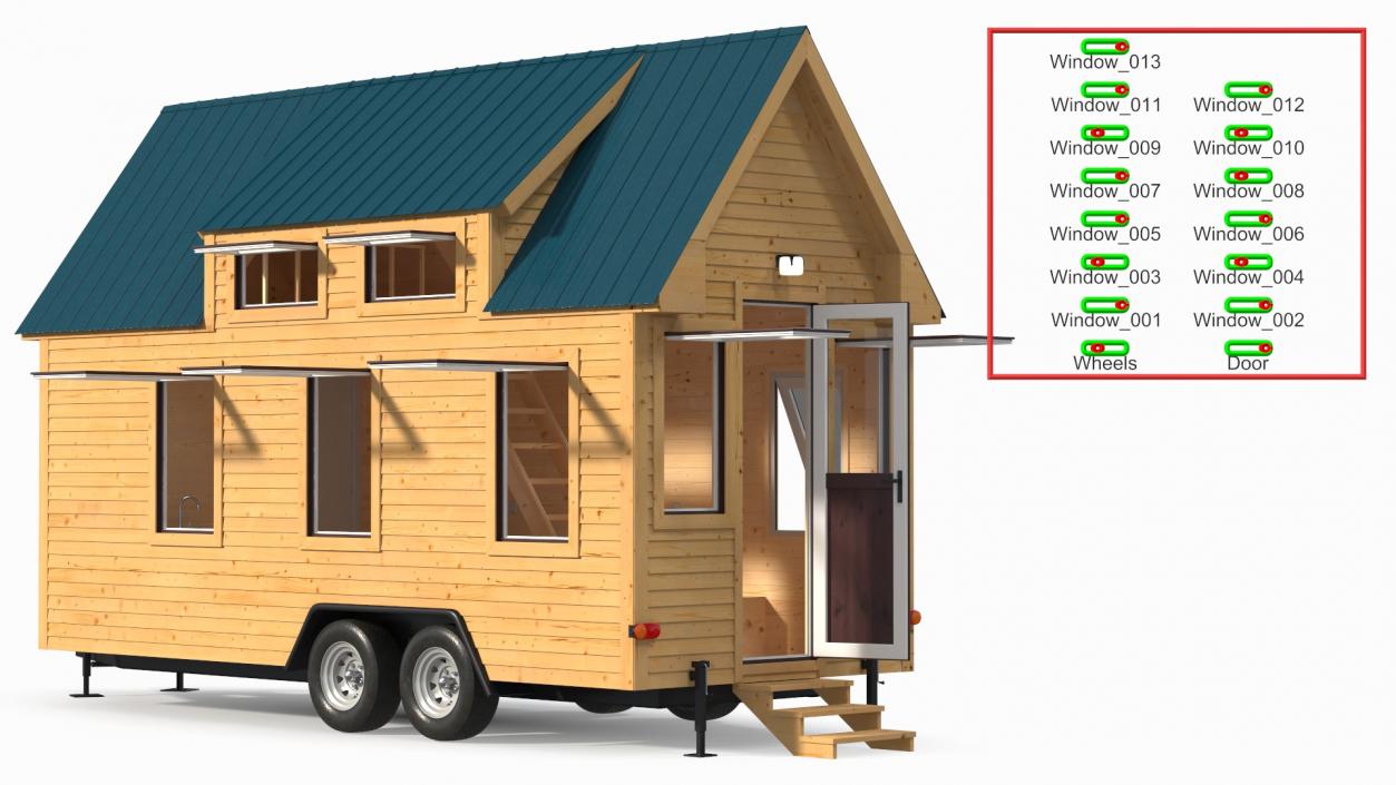 3D Tiny House Rigged for Cinema 4D