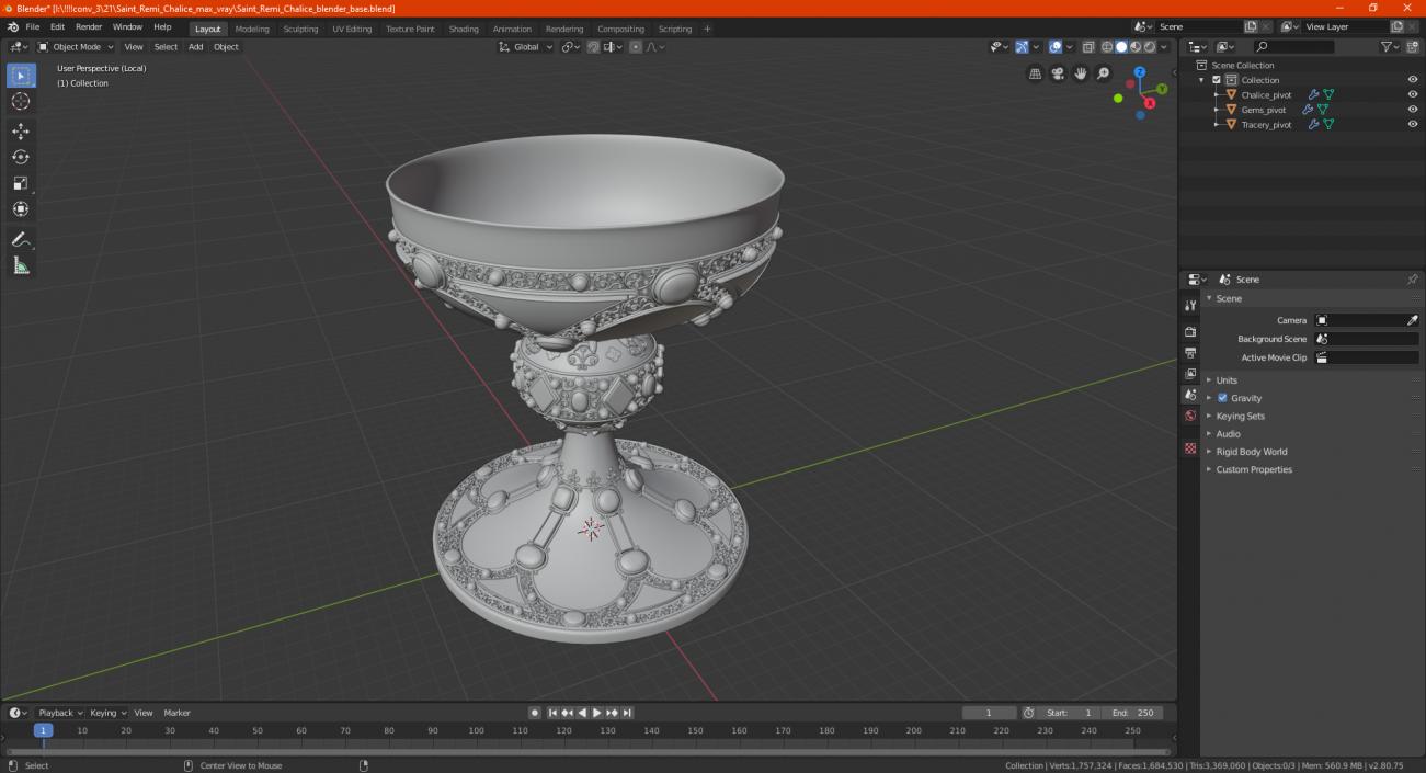 3D Saint Remi Chalice model