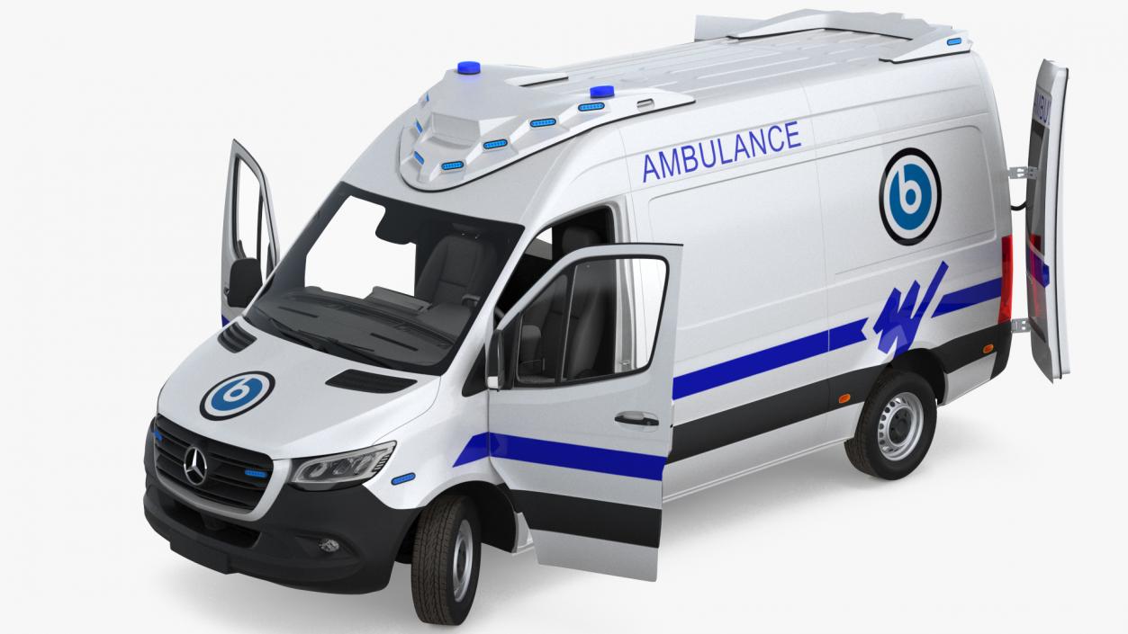 Mercedes Benz Sprinter Ambulance Rigged 3D model