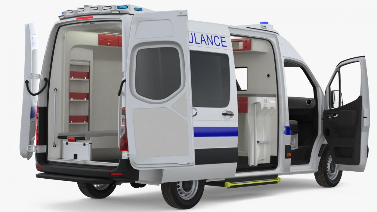 Mercedes Benz Sprinter Ambulance Rigged 3D model