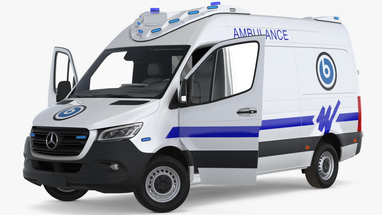 Mercedes Benz Sprinter Ambulance Rigged 3D model