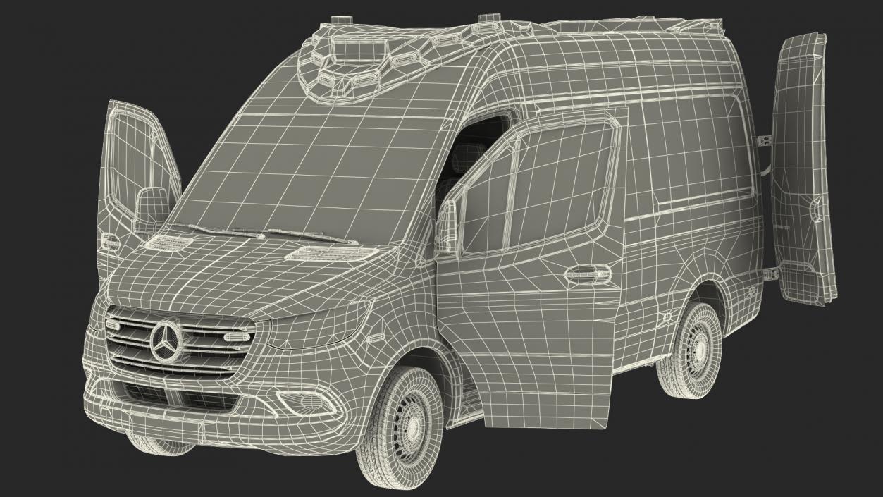 Mercedes Benz Sprinter Ambulance Rigged 3D model