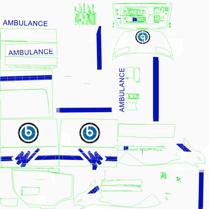 Mercedes Benz Sprinter Ambulance Rigged 3D model