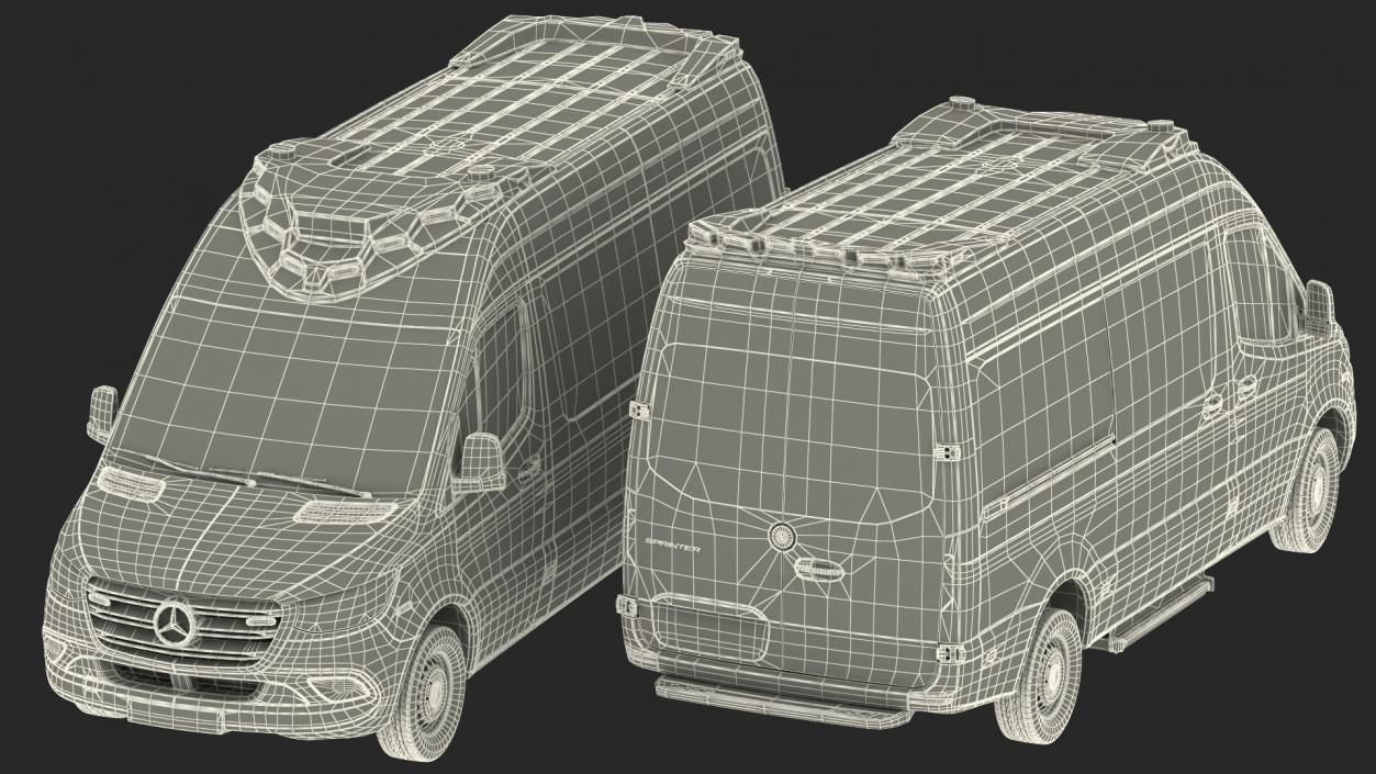 Mercedes Benz Sprinter Ambulance Rigged 3D model