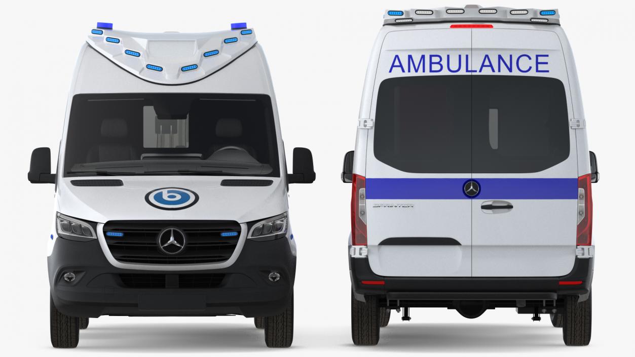 Mercedes Benz Sprinter Ambulance Rigged 3D model