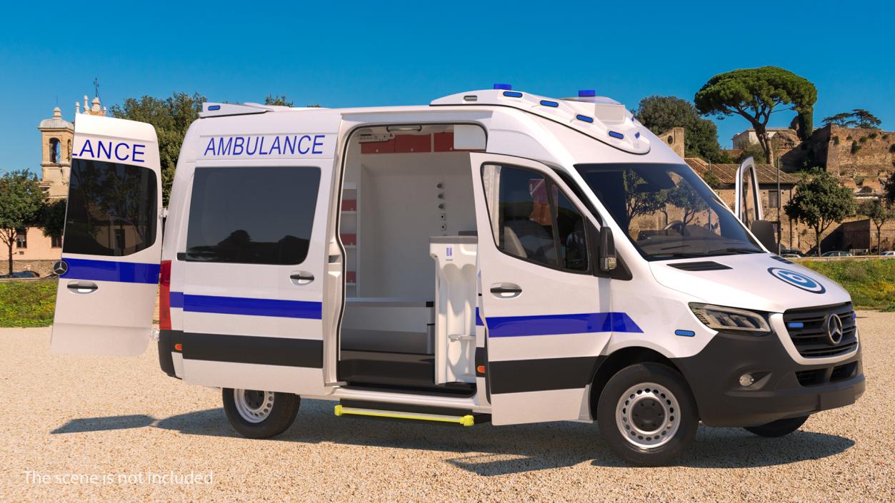 Mercedes Benz Sprinter Ambulance Rigged 3D model