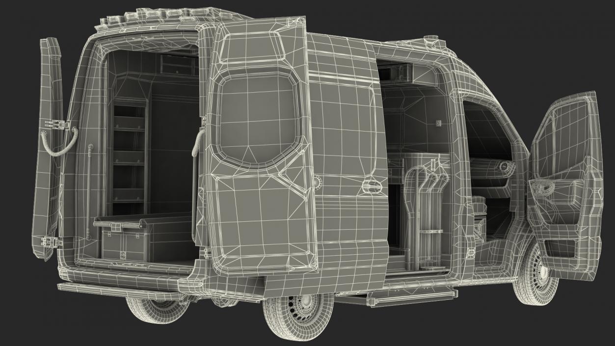 Mercedes Benz Sprinter Ambulance Rigged 3D model