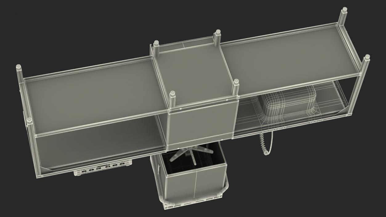 3D model Dishwasher Hobart with Unloading Table Rigged