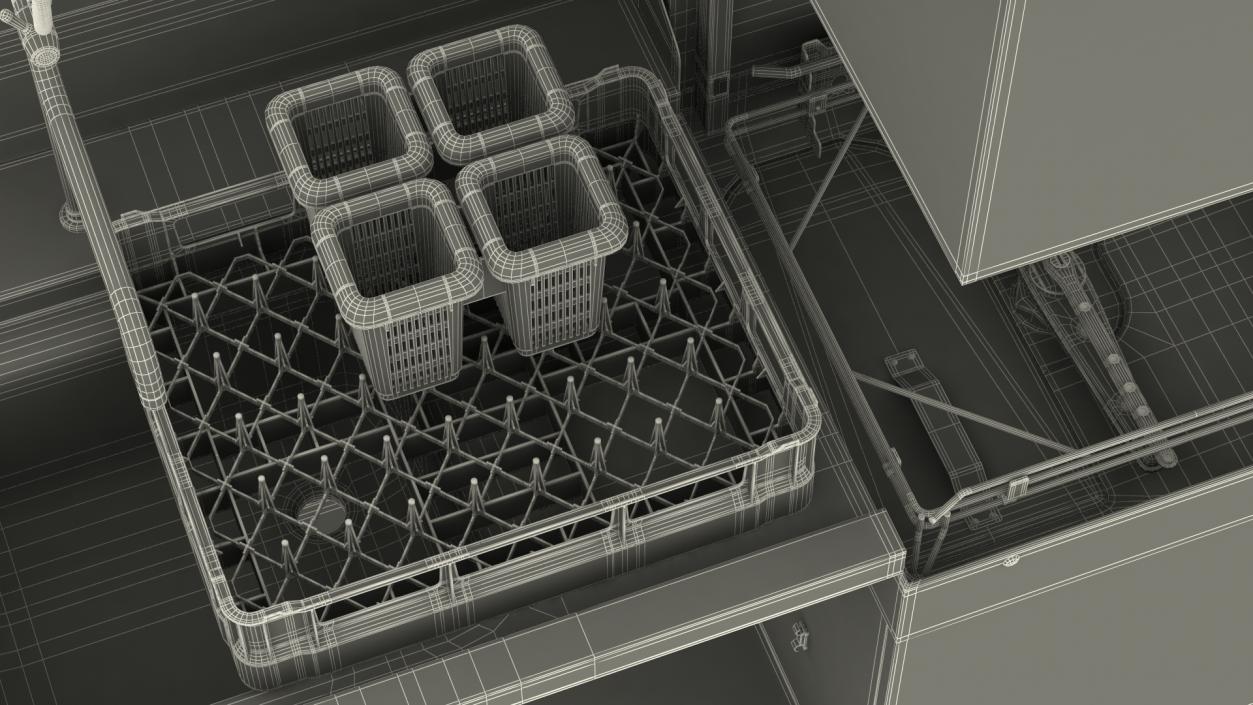 3D model Dishwasher Hobart with Unloading Table Rigged