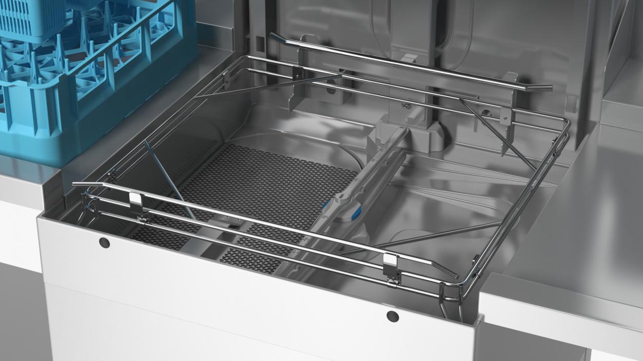 3D model Dishwasher Hobart with Unloading Table Rigged