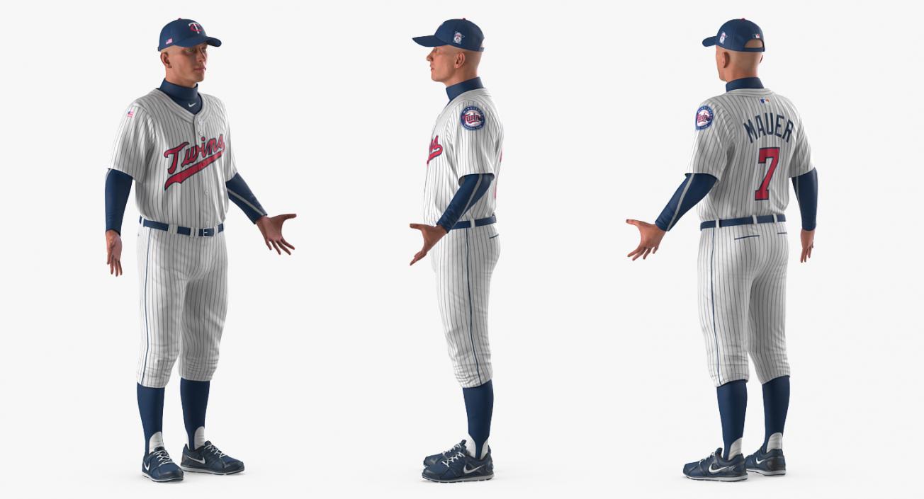 3D model Baseball Player Rigged Twins 2