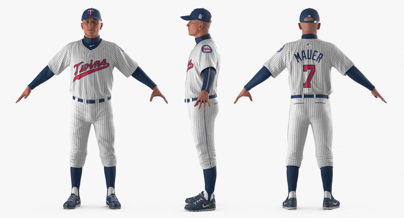 3D model Baseball Player Rigged Twins 2