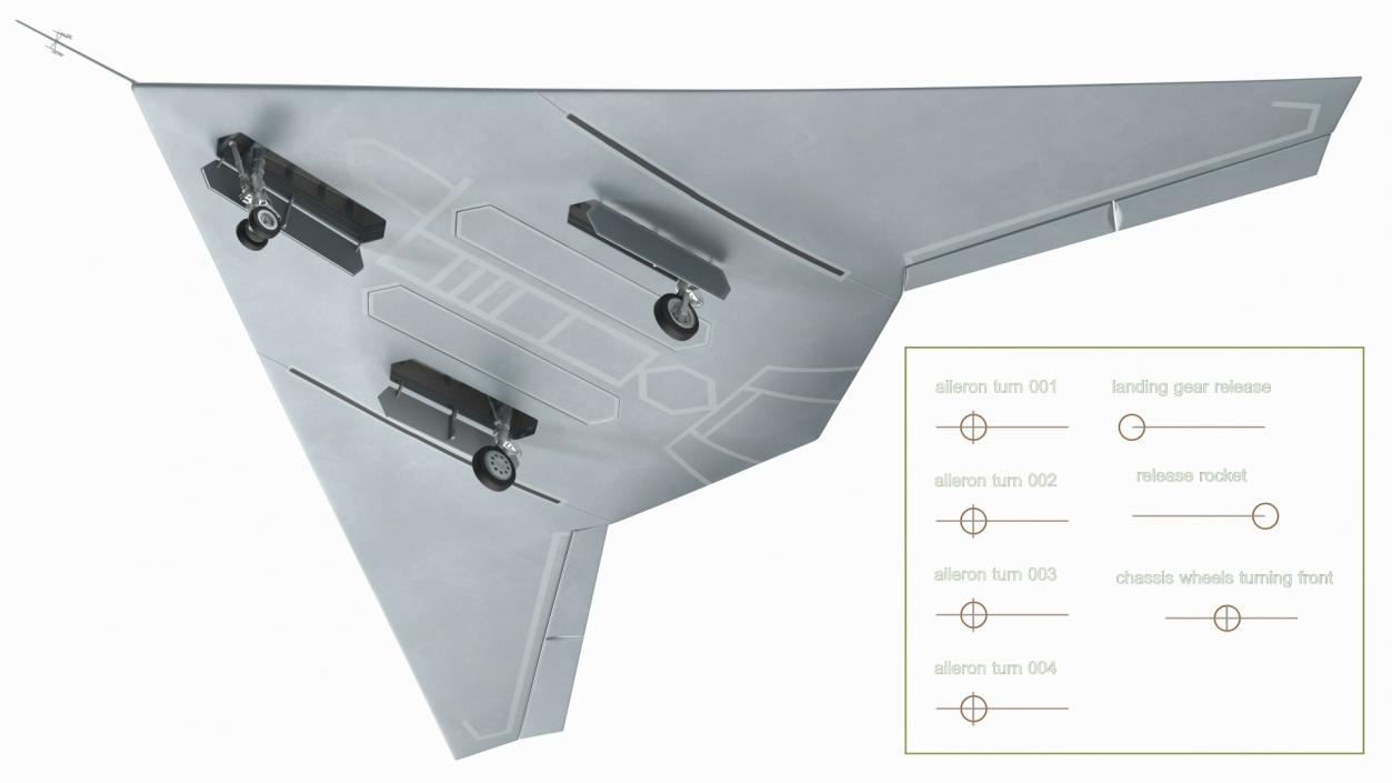 Stealth UCAV Rigged 3D model