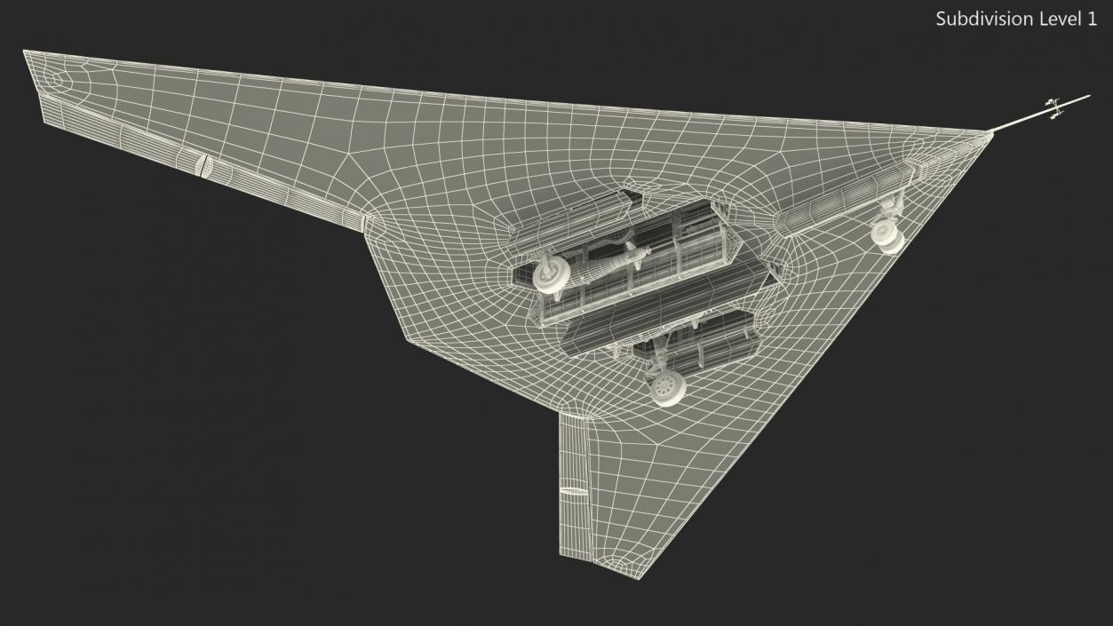 Stealth UCAV Rigged 3D model