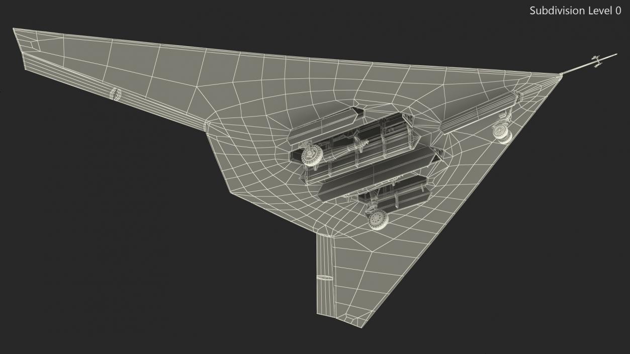 Stealth UCAV Rigged 3D model