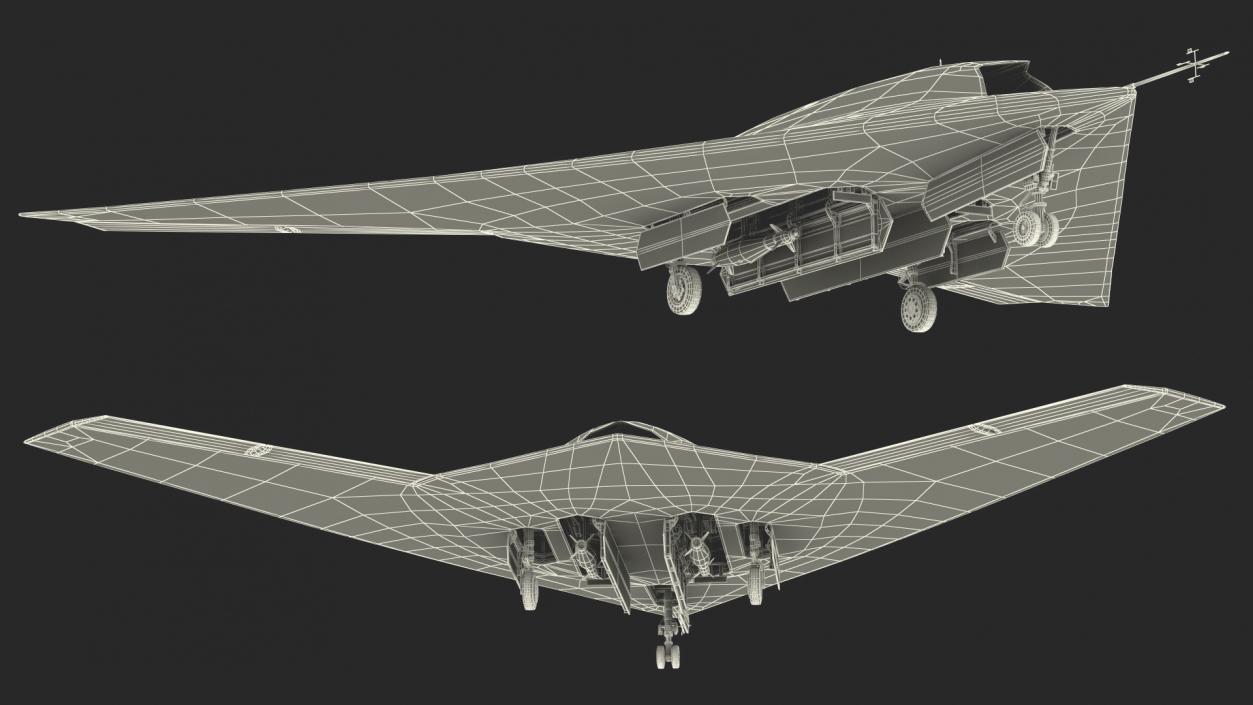 Stealth UCAV Rigged 3D model