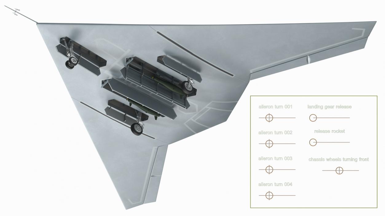 Stealth UCAV Rigged 3D model