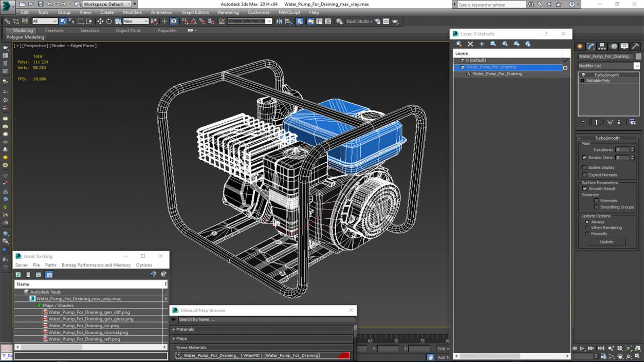 3D Water Pump for Draining model