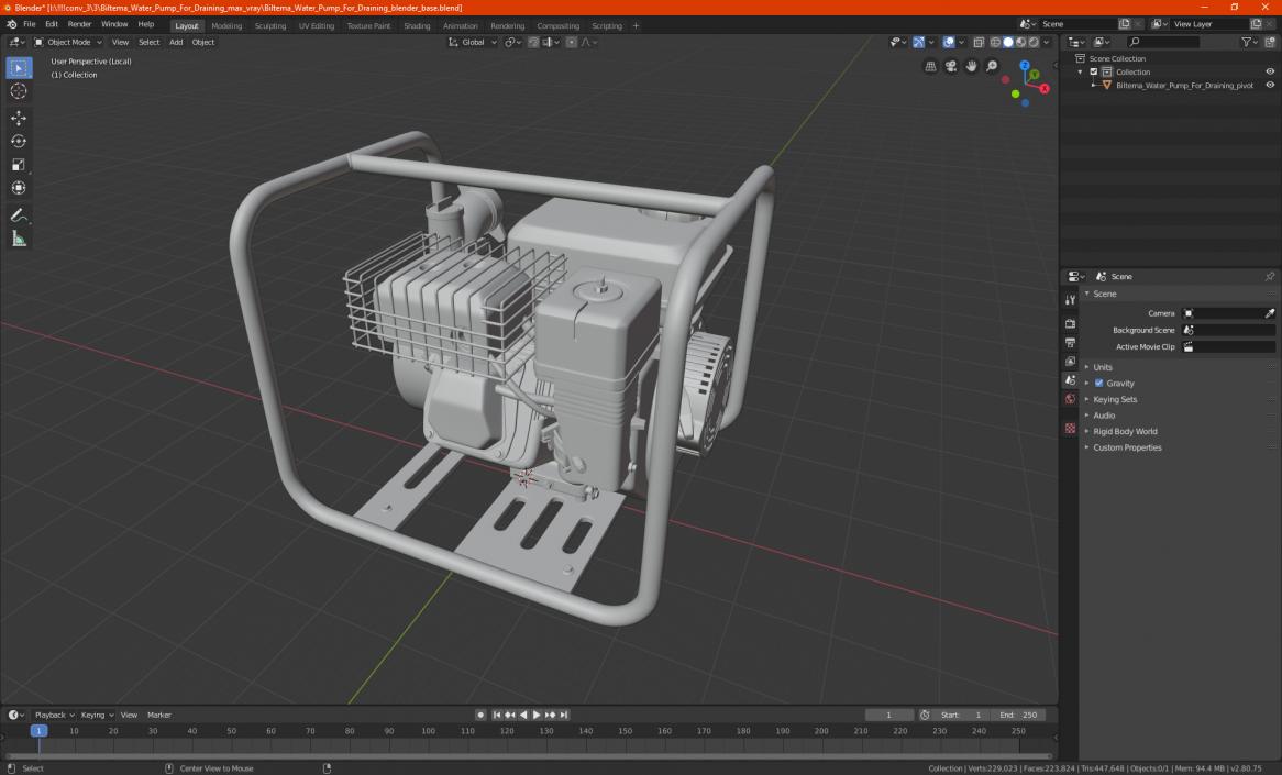 3D Water Pump for Draining model