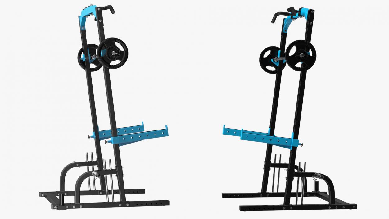 3D Gym Half Rack with Barbell