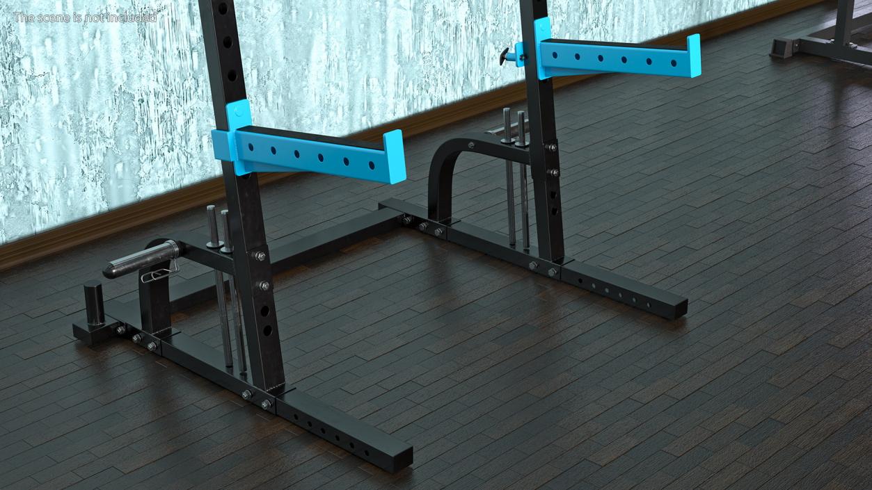 3D Gym Half Rack with Barbell