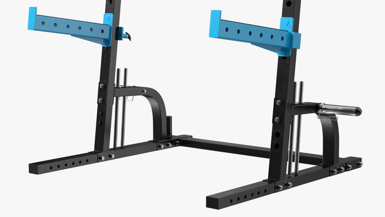 3D Gym Half Rack with Barbell