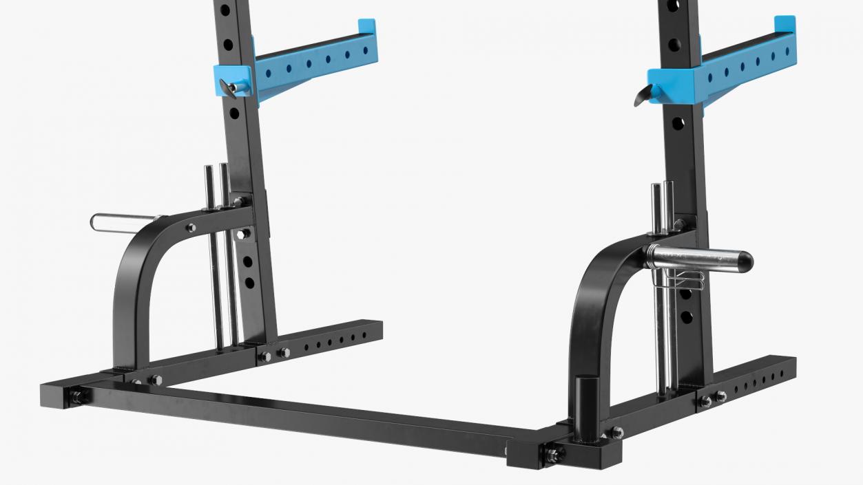 3D Gym Half Rack with Barbell