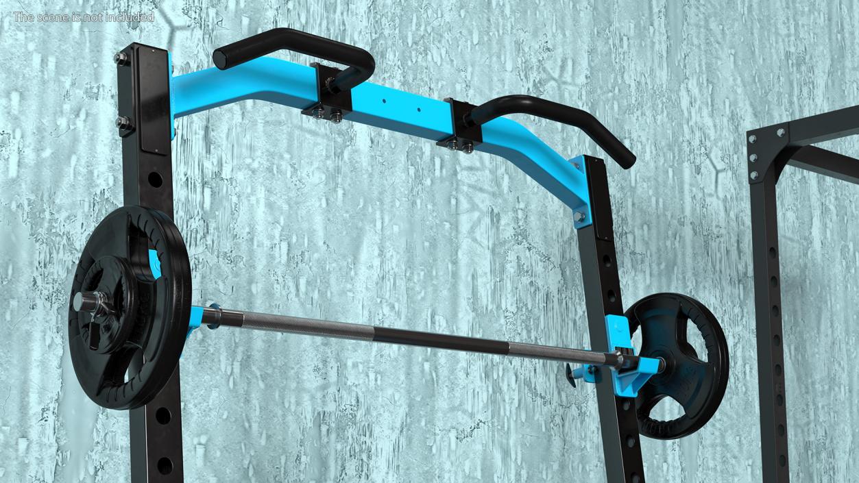 3D Gym Half Rack with Barbell