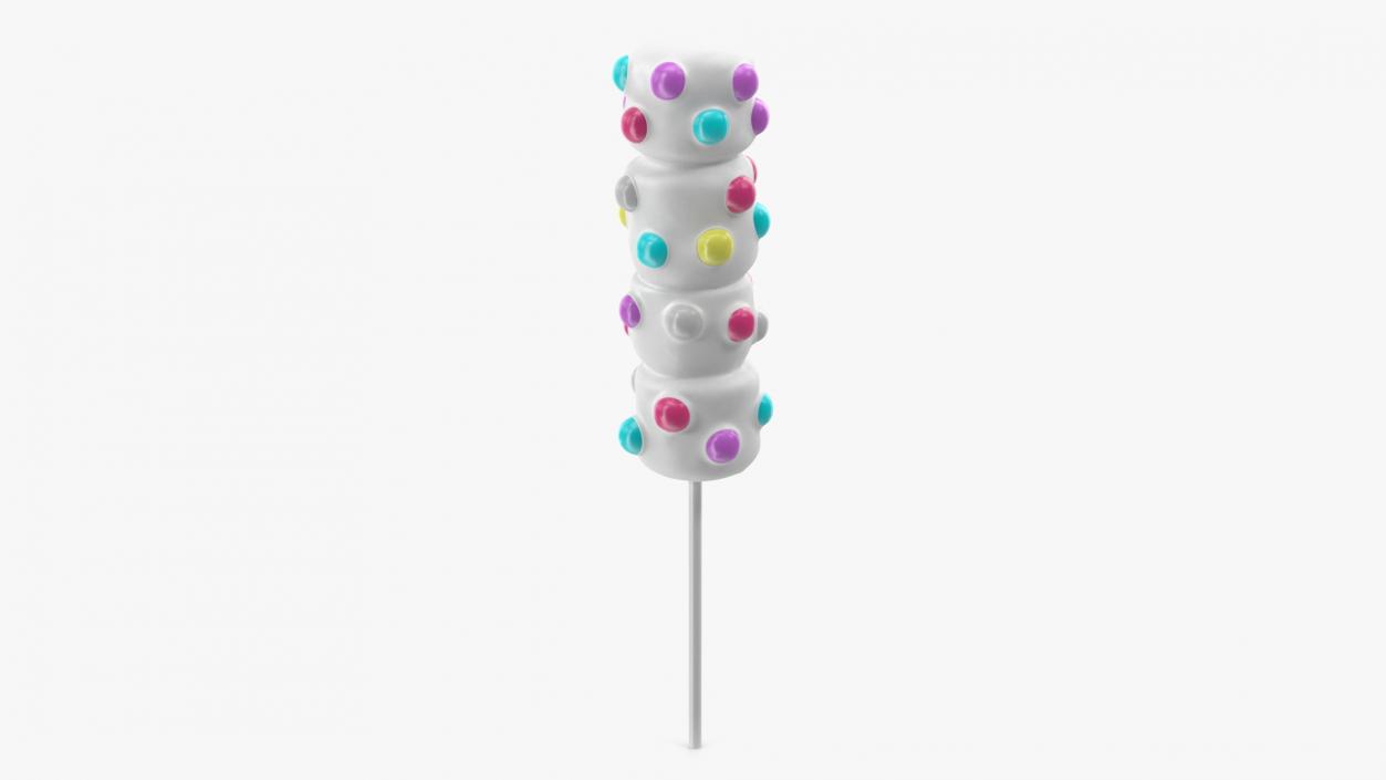 3D Marshmallow Pop with Sprinkles White