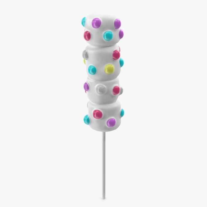 3D Marshmallow Pop with Sprinkles White