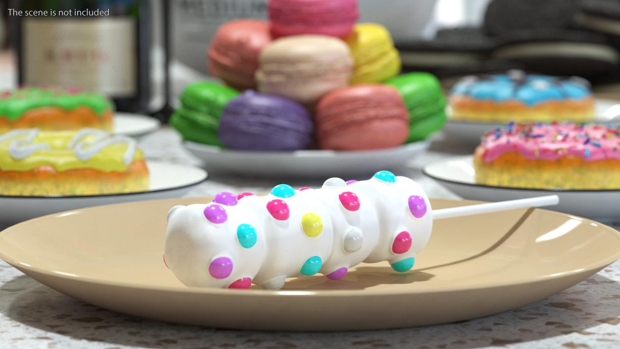 3D Marshmallow Pop with Sprinkles White