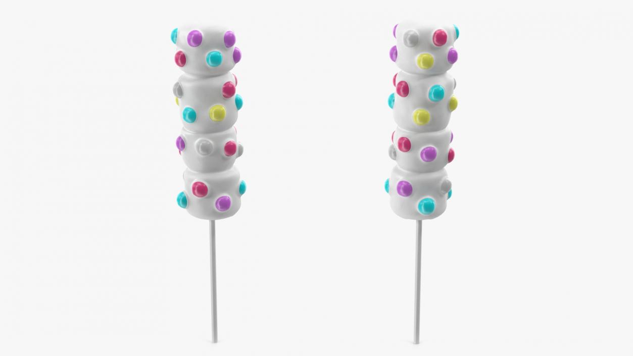 3D Marshmallow Pop with Sprinkles White