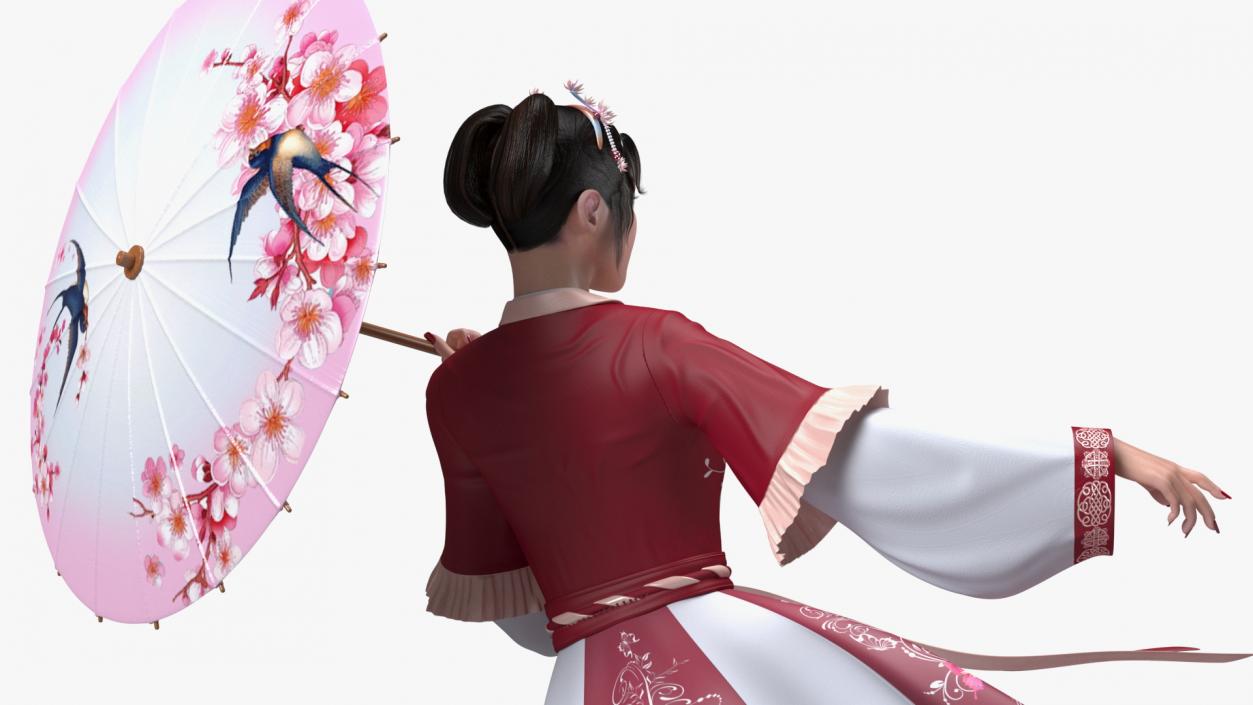 3D model Traditional Style Chinese Young Woman Dancing