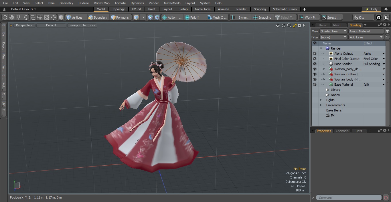 3D model Traditional Style Chinese Young Woman Dancing