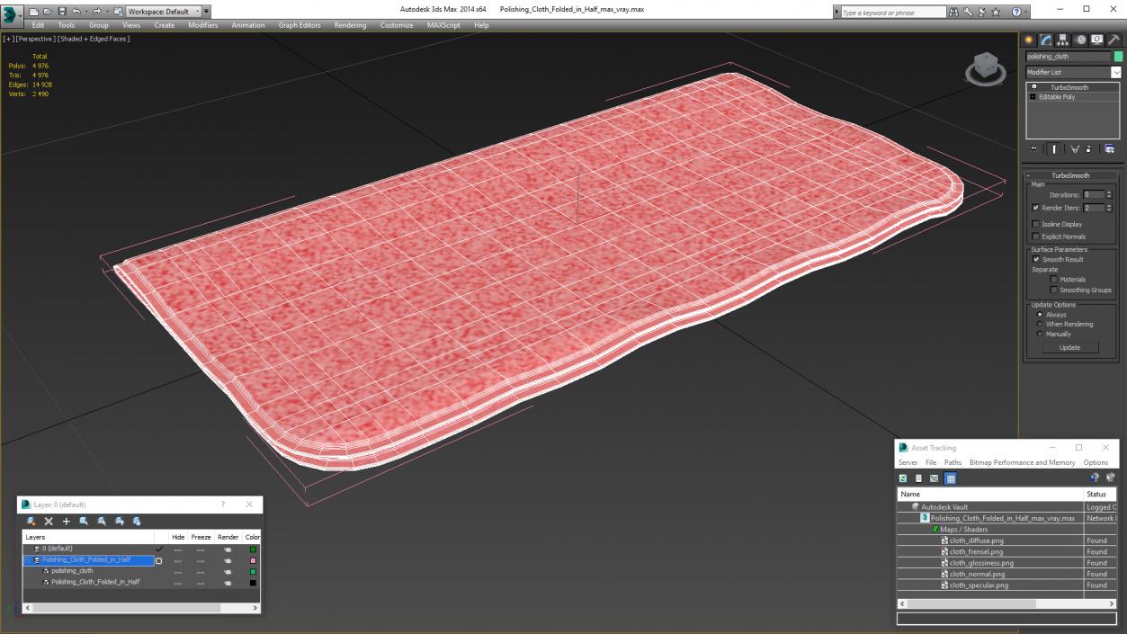 3D model Polishing Cloth Folded in Half