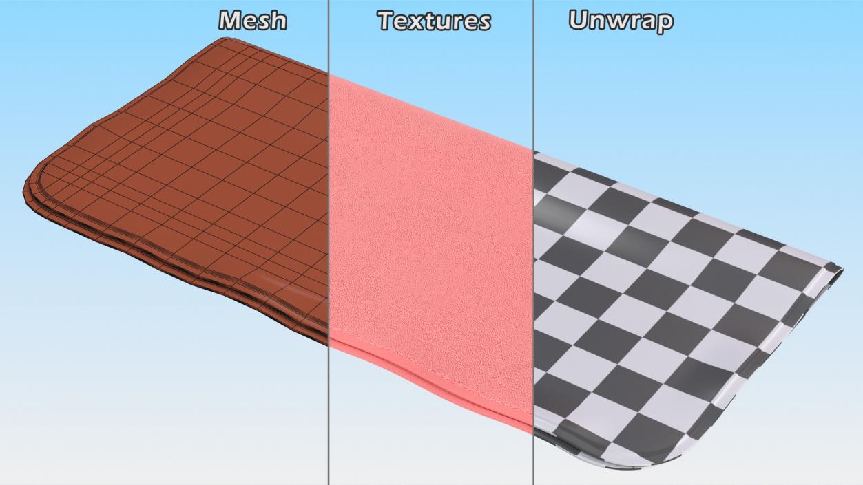 3D model Polishing Cloth Folded in Half