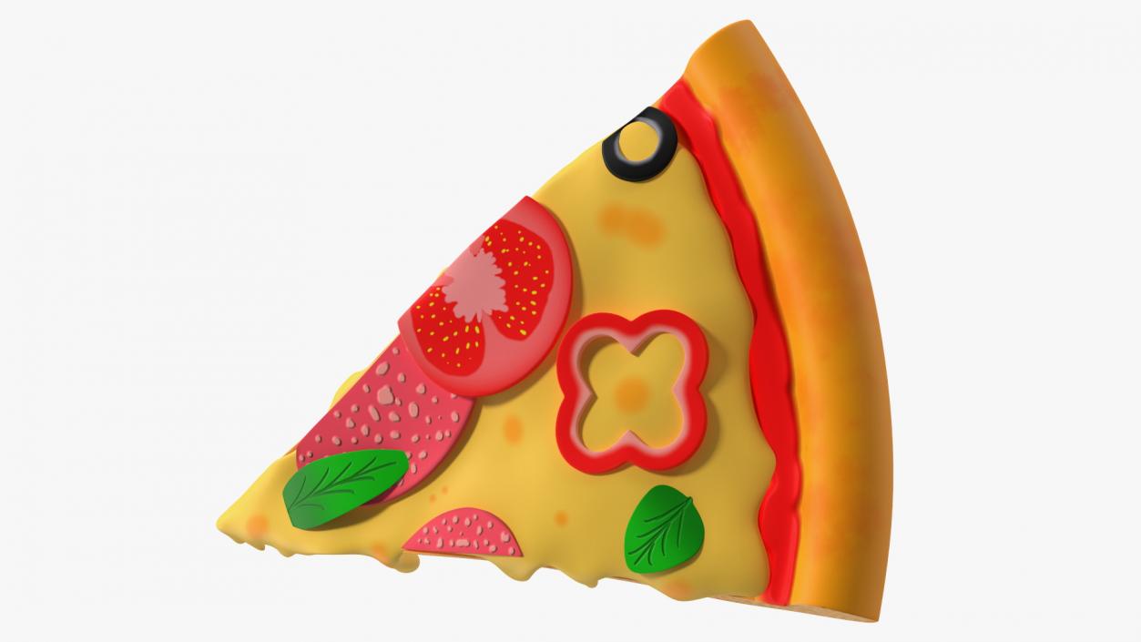 Cartoon Slice of Pepperoni Pizza 3D