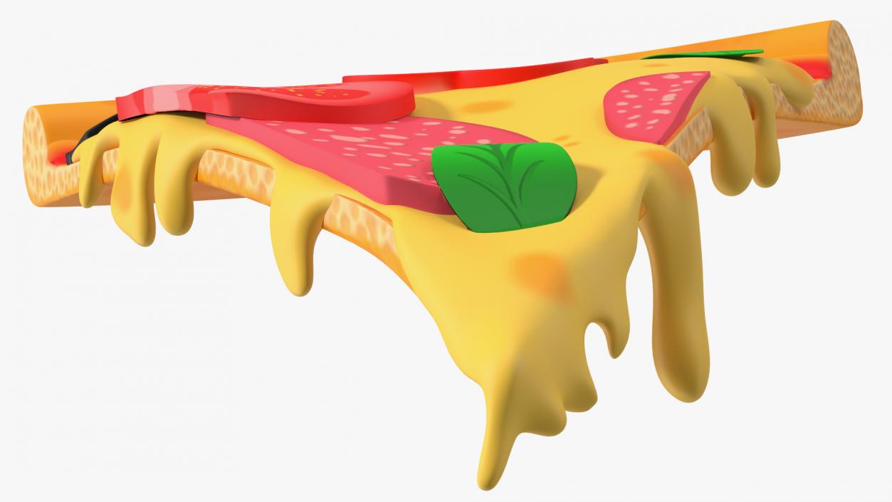 Cartoon Slice of Pepperoni Pizza 3D