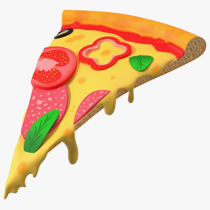 Cartoon Slice of Pepperoni Pizza 3D