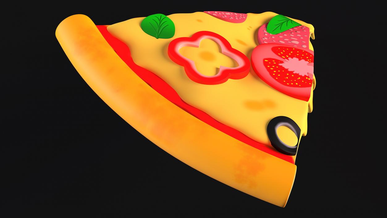 Cartoon Slice of Pepperoni Pizza 3D