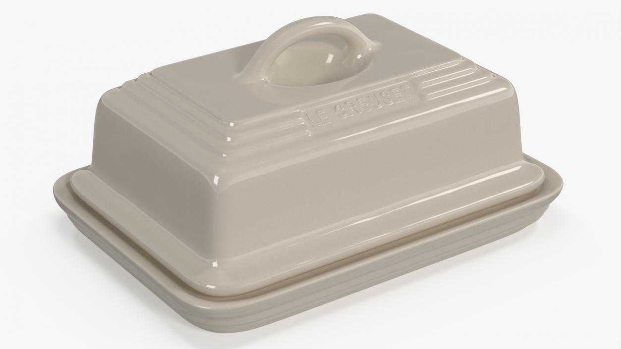 3D European Butter Dish Le Creuse White