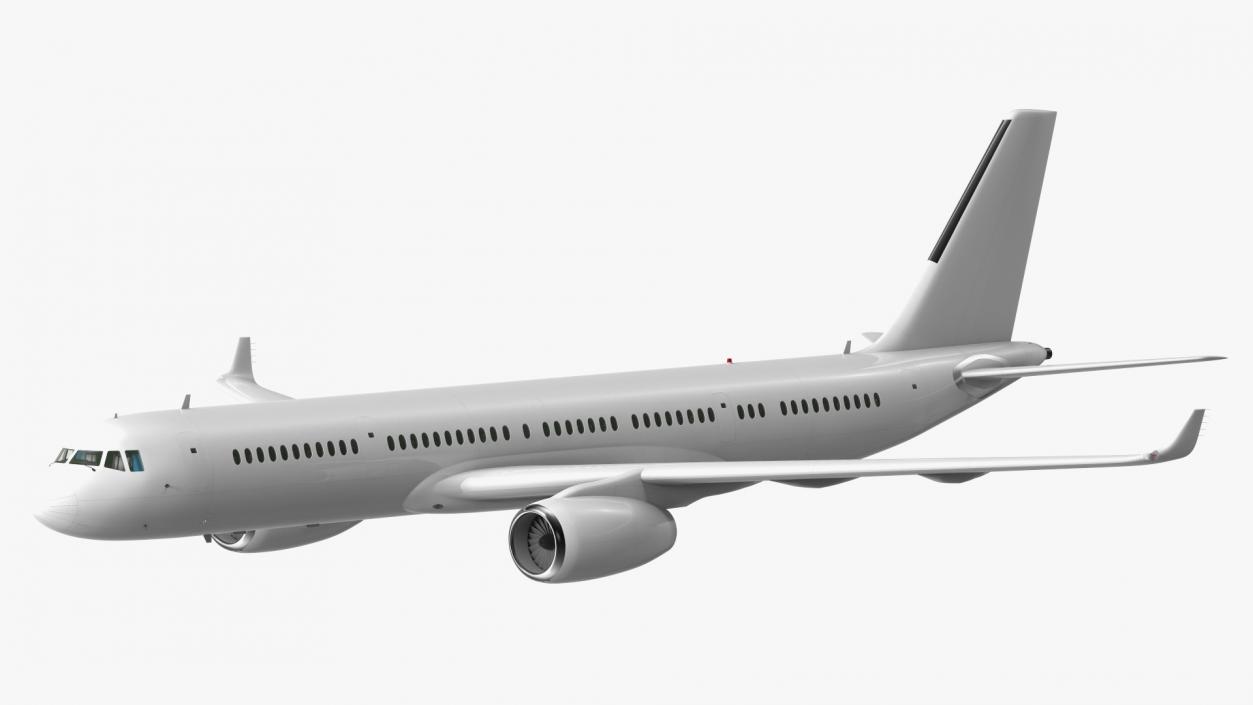 Narrow-Body Jet Airliner Blank Livery Flight 3D model