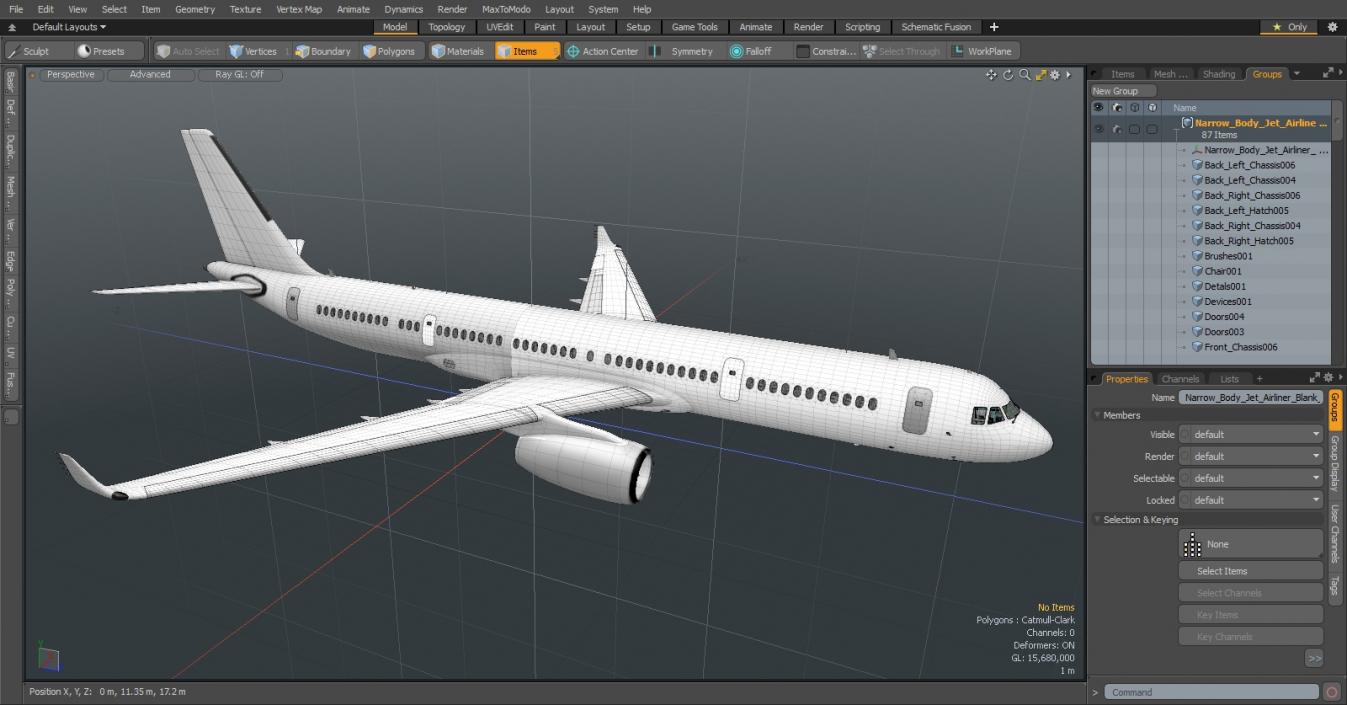 Narrow-Body Jet Airliner Blank Livery Flight 3D model