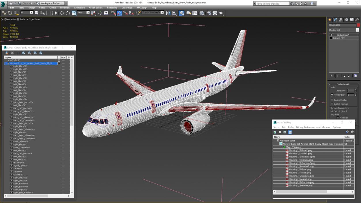 Narrow-Body Jet Airliner Blank Livery Flight 3D model