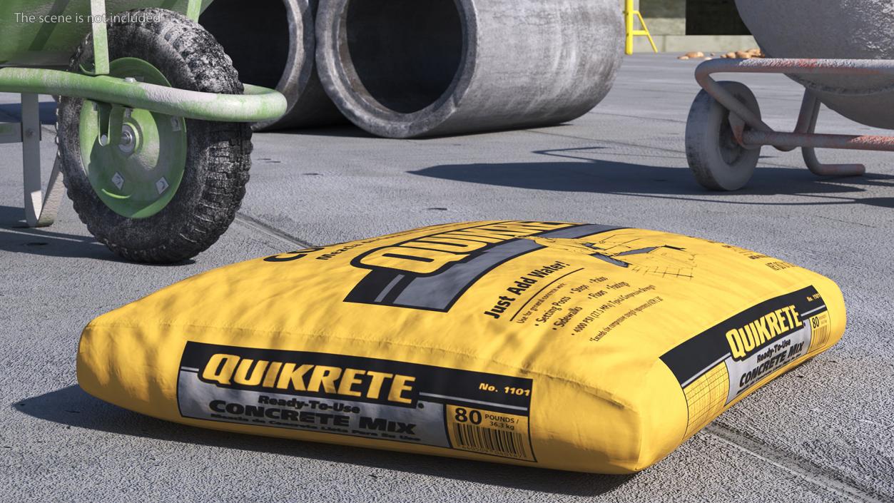 Lying Bag Cement 80 Lb 3D