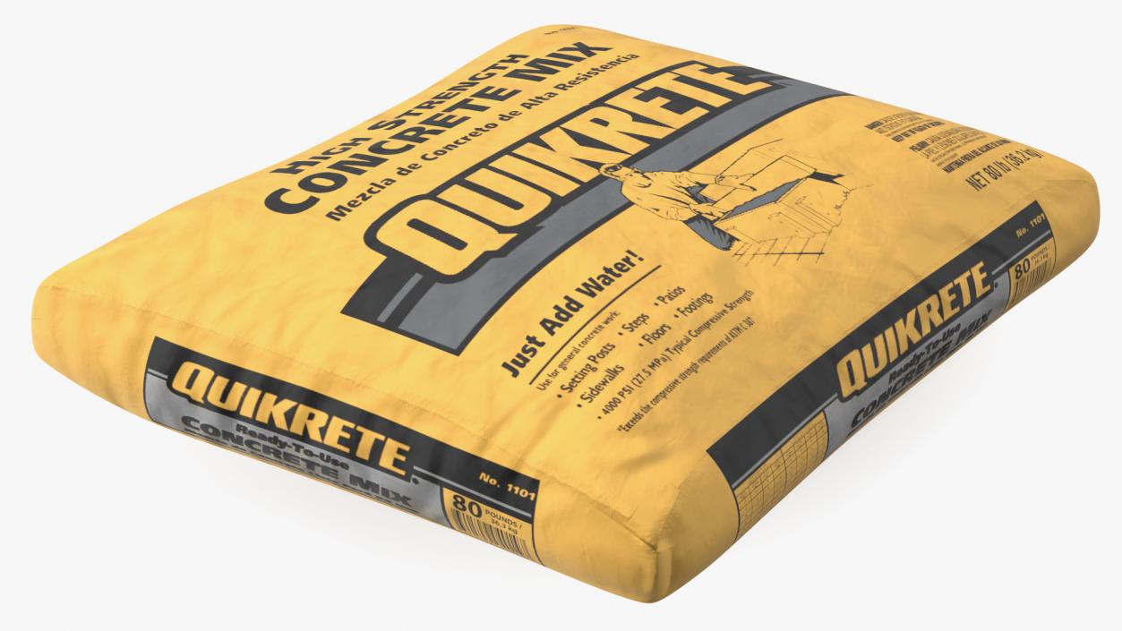 Lying Bag Cement 80 Lb 3D