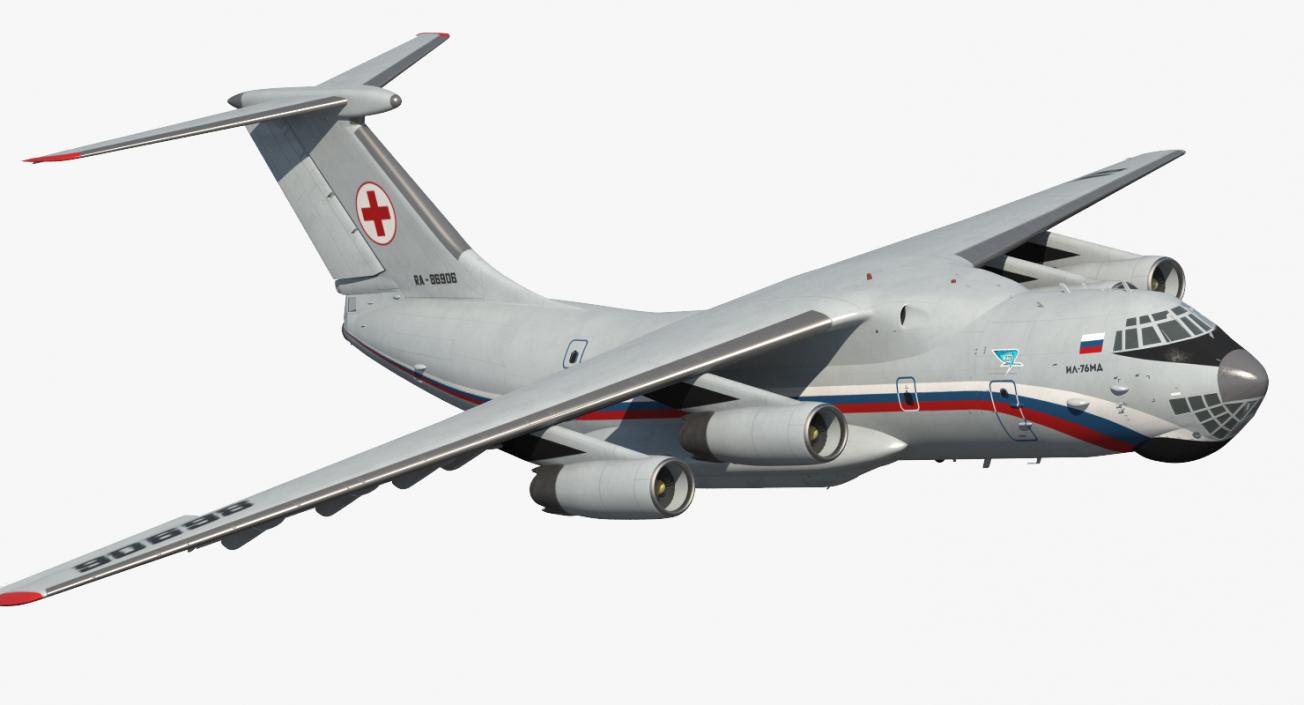 3D model Ilyushin Il-76TD-S Civilian Mobile Hospital Rigged