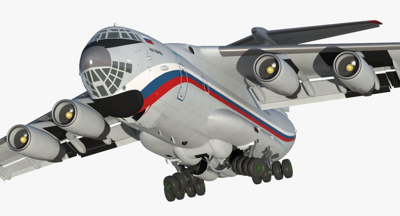 3D model Ilyushin Il-76TD-S Civilian Mobile Hospital Rigged