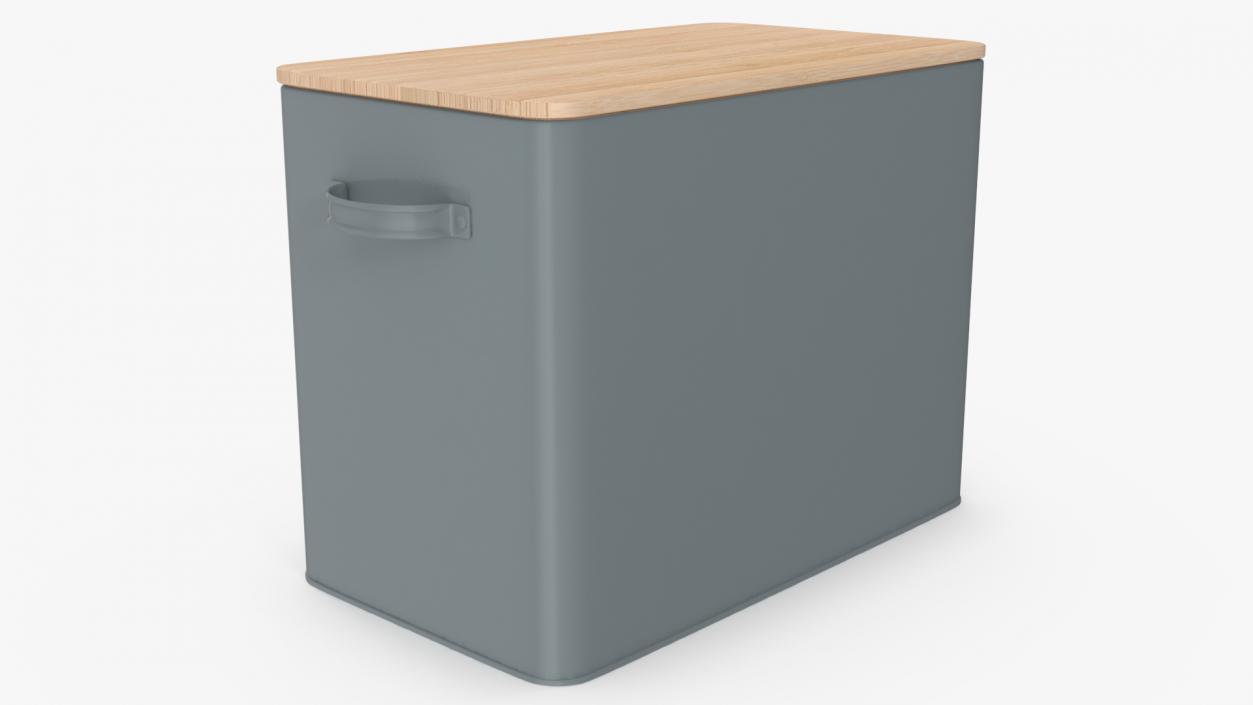 3D Kitchen Bread Box Grey Big